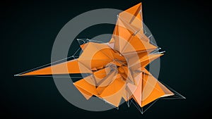 Abstract orange 3d faceted background