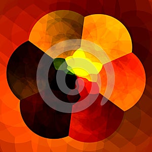 Abstract Orange Background for Design Artworks. Colorful Fractals. Creative Flower Digital Artwork. Kaleidoscopic Artistic.