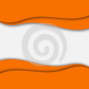 Abstract orange background. Paper cut style with shadow. Space for text. Stock - Vector illustration.