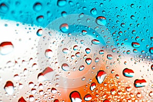 Abstract orange background with water drops