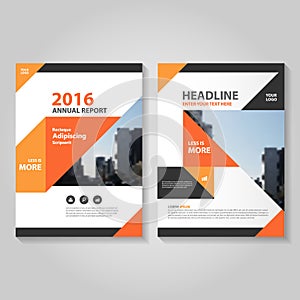 Abstract orange black annual report Leaflet Brochure Flyer template design, book cover layout design