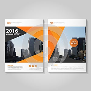 Abstract Orange black Hexagon annual report Leaflet Brochure Flyer template design, book cover layout design