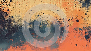 Abstract Orange And Black Paint Splatter Texture