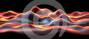 Abstract Orange and Blue Data Wave Background