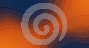 Abstract Orange and Blue Wave Papercut Background Design