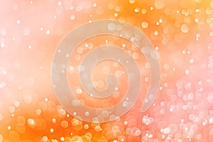 Abstract orange bokeh circles , bokeh abstract Christmas and new year theme background, orange defocused light