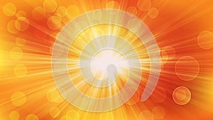 Abstract Orange Bokeh Lights Background with Rays Vector Graphic