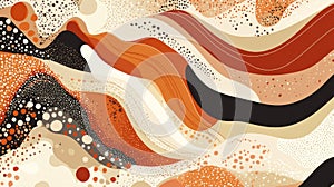 Abstract Orange Brown Beige Wave Background Pattern