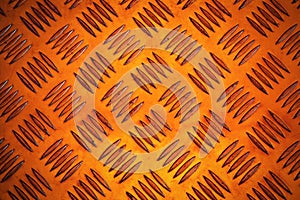 Abstract orange color steel sheet with pattern