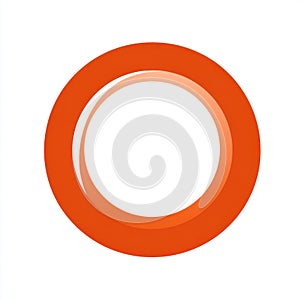 Abstract Orange Concentric Circle on White Background