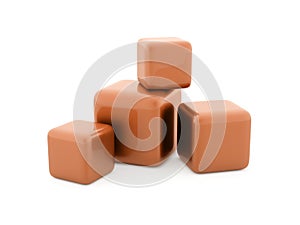 Abstract orange cubes background rendered