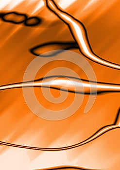 Abstract orange curves - fantasy background