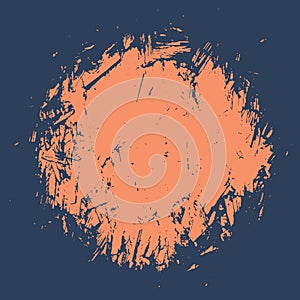 Abstract orange dark blue old rough retro design. Grunge texture background
