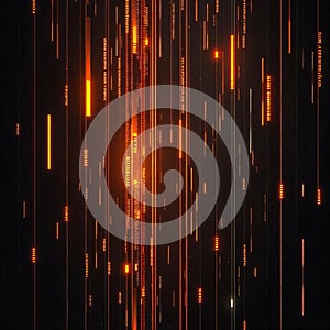 Abstract Orange Digital Data Stream Background