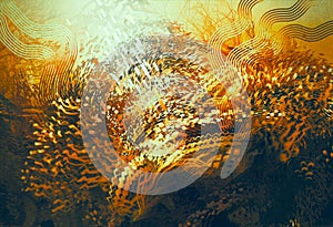 Abstract orange elements,fantasy aquatic concept photo