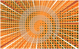 Abstract orange exploding retro comic background