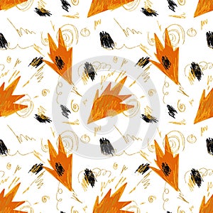 Abstract orange fire dynamic funny simple pattern