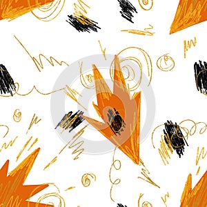 Abstract orange fire dynamic texture cute pattern