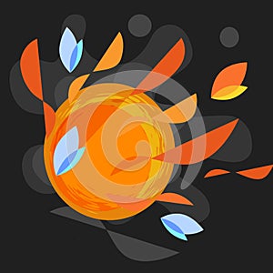 Abstract orange flower shape