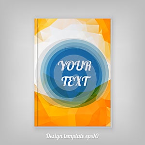 Abstract orange geometric cover design with triangular polygons