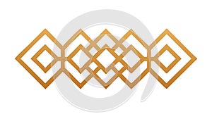 Abstract Orange Geometric Interlocking Diamond, vector design Generative AI