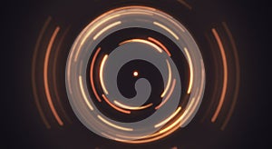 Abstract Orange Glowing Circles Dark Background
