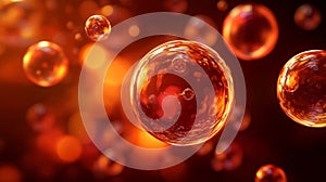 Abstract Orange Glowing Spheres