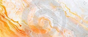 Abstract Orange And Gold Fluid Art Texture Background