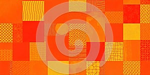Abstract Orange Gold Geometric Patchwork Texture Background