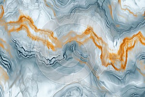 Abstract orange and gray marble texture with fluid patterns