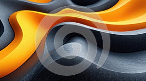 Abstract Geometric Waves in Orange and Gray