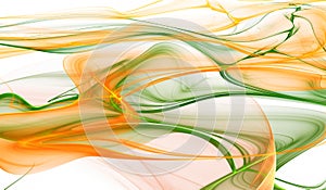 Abstract orange and green color wavy background