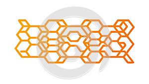 Abstract Orange Hexagonal Mesh Pattern, vector design Generative AI