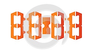 Abstract Orange Interlocking Pattern: Dynamic Geometric Design, vector design Generative AI