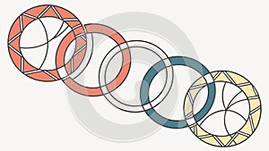 Abstract Orange Interlocking Ring Geometric Design, vector design Generative AI