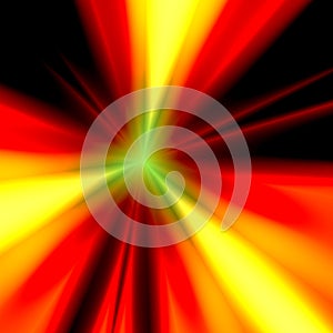 Abstract orange light illustration. Warp speed future technology. Exploding bomb. Warm colored background. Modern back design.