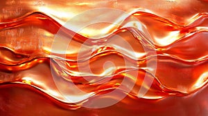 Abstract Orange Liquid Waves Texture Background