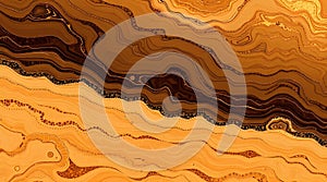 Abstract orange marble texture featuring swirling