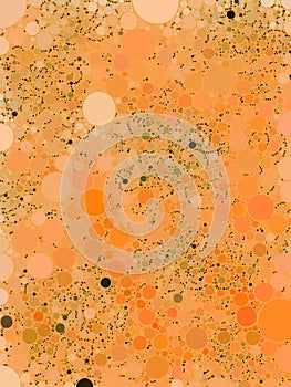 Abstract orange polka dot background, abstract pattern with copyspace