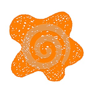 Abstract Orange Shape Isolated On White Background