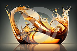 Abstract Orange Shape Liquid Wave Splash Illustration
