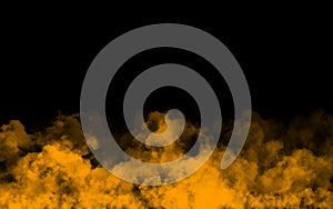 Abstract orange smoke cloud on black background