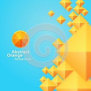 Abstract Orange Square On A Blue Background