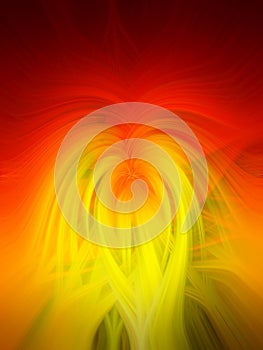 Abstract orange twisted light fibers effect background