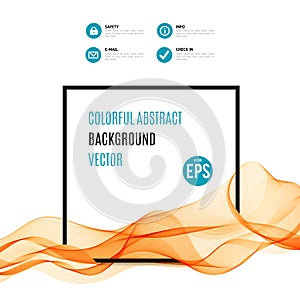 Abstract orange wave with black frame