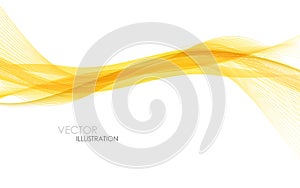 Abstract orange waves - data stream concept. Vector illustration