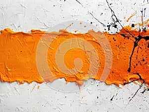 abstract orange and white paint splatter background