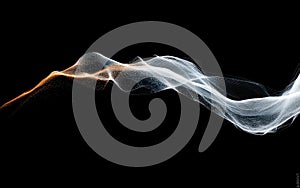 Abstract Orange And White Particle Flow