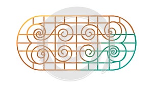 Abstract Orange and Yellow Geometric Grid Pattern, vector design Generative AI