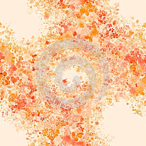 Abstract Orange and Yellow Watercolor Splatters on Beige Background photo